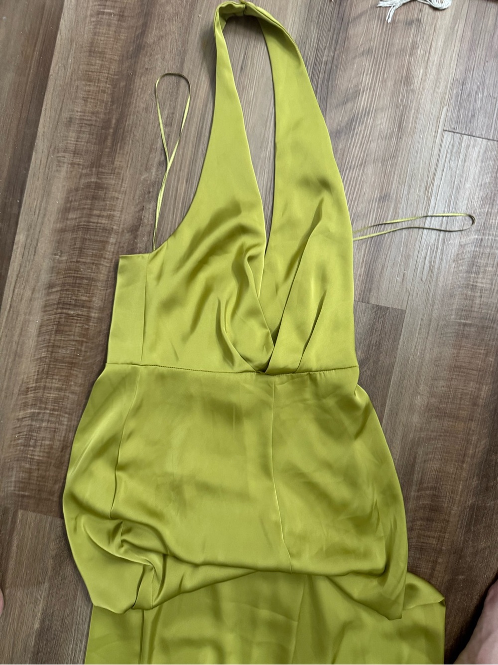 Zara Lime Green Halter Neck Evening Dress